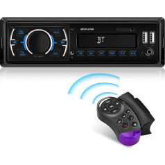 Podofo 1 DIN auto radio ar DAB, MP3 atskaņotājs Bluetooth 5.0 I FM radio I 2 USB I TF I AUX I stūres vadība