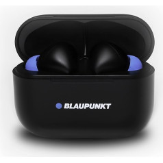 Blaupunkt TWS 20 In-Ear austiņas ar True Wireless Stereo - Bluetooth austiņas ar skārienvadības tehnoloģiju, ideāli piemērotas sportam, lieliski pieguļ, USB-C savienojums, ar uzlādes paliktni, melnas krāsas