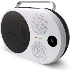 Polaroid P4 mūzikas atskaņotājs (melns) - jaudīgs bezvadu Bluetooth skaļrunis, kas uzlādējams lielās telpās ar dubulto stereo pārī savienojumu