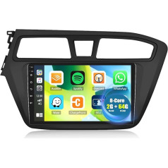 2G + 64G CAMECHO Android 13 auto radio Hyundai i20 2015-2018 ar Carplay Android Car Navi, 8Core, Double DIN auto radio ar 9 collu ekrānu, Bluetooth FM/RDS Mirror Link 32EQ DSP