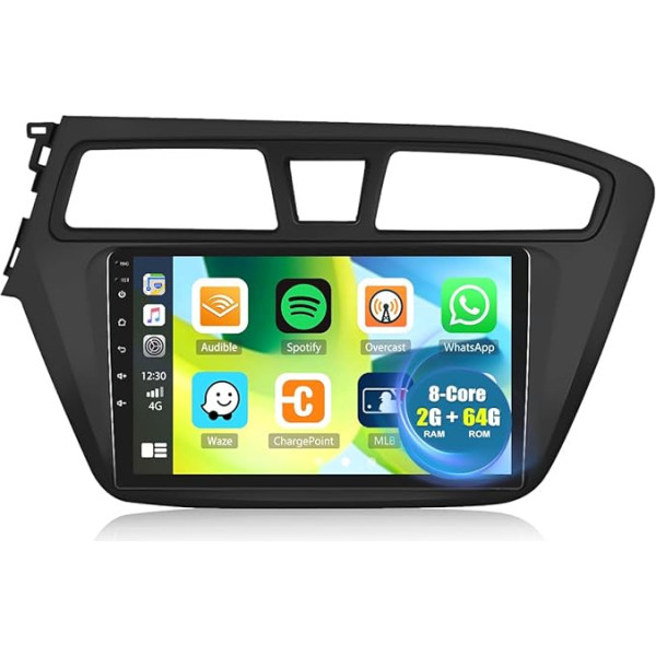 2G + 64G CAMECHO Android 13 auto radio Hyundai i20 2015-2018 ar Carplay Android Car Navi, 8Core, Double DIN auto radio ar 9 collu ekrānu, Bluetooth FM/RDS Mirror Link 32EQ DSP