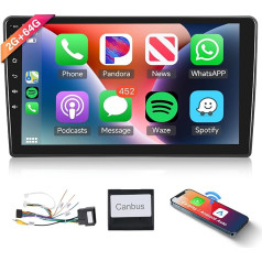 Podofo Carplay auto radio Peugeot 308 308S 2015-2018, 9 collu skārienjūtīgais ekrāns, auto radio 2G + 64G ar bezvadu Carplay Android Car, Bluetooth/GPS/WiFi/FM/SWC/HiFi/USB+atgriešanas kamera