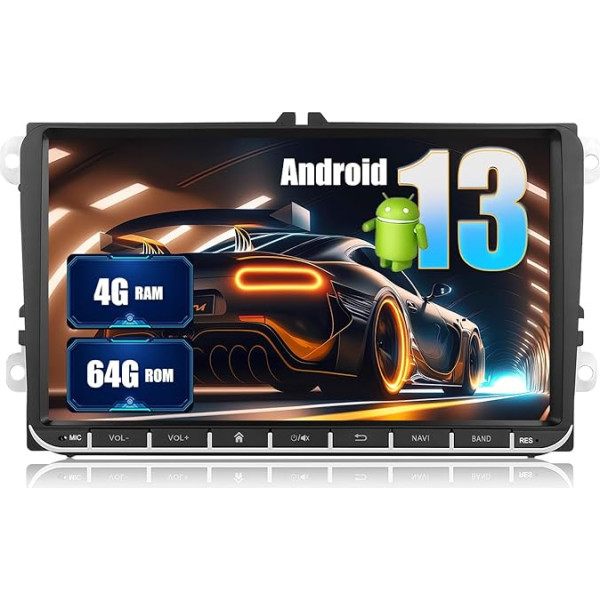 4+64G SIXWIN Android 13 auto radio VW Golf 5 6 Touran Polo Touran ar Carplay/Android Car/Mirrorlink, 9 collu kapacitīvais skārienjūtīgais skārienekrāns Atbalsta WiFi/GPS/FM/Bluetooth/SWC