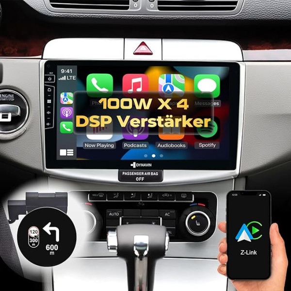 DYNAVIN Automobiļu radio navigācijas sistēma 1 collas oriģināliekārtas radio ar Bluetooth, DAB+ gatavs, saderīgs ar Carplay un Android Car