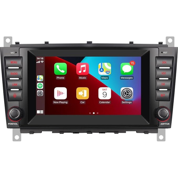 Ar bezvadu Carplay/Android saderīgs auto radio priekš Mercedes Benz CLK-Class W209 C-Class W203 G-Class W463 ar IPS Touch Screen/Mirror Link/Bluetooth/FM/AM/USB