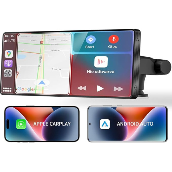 Goaanz 10,26 collu automašīnas displejs Apple CarPlay un Android automašīnai, bezvadu skārienjūtīgais ekrāns, auto radio, Driveplay navigācijas ierīces automašīnai ar dubulto Bluetooth/Siri/Google Assistant/FM/AUX