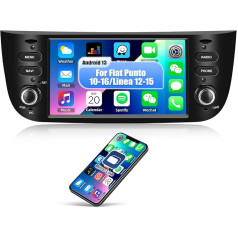 CAMECHO 1 + 32G Android 13 Auto radio ar navigācijas sistēmu Fiat Punto 10-16/Linea 12-15 ar satelītnavigācijas sistēmu, 6,2 collu autoradio ar skārienjūtīgu displeju, Bluetooth RDS WiFi SWC