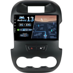 BXLIYER Android 13 IPS Autoradio Passt für Ford Ranger (2011-2016) - Eingebautes CarPlay Android Auto - KOSTENLOS Rückfahrkamera - 2G+32G - 9 Zoll 2 Din - DSP DAB Lenkradsteuerung WiFi Fast-boot 4G BT