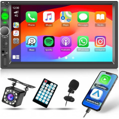 Inefala 2 Din 7 collu autoradio ar Carplay un Android Car, Bluetooth Stereo skārienjūtīgais ekrāns, Mirror Link, atbalsta FM, USB, AUX, TF, stūres vadības stūri, atpakaļgaitas kamera