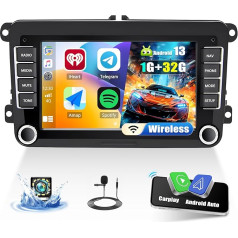 Android 13 Auto radio VW Golf 5 6 Polo T5 Tiguan Caddy Skoda Passat B6 B7 Touran ar Carplay Android Car, 7 collu skārienjūtīgais ekrāns ar Bluetooth GPS RDS/FM WiFi SWC + atpakaļgaitas kamera un mikrofons