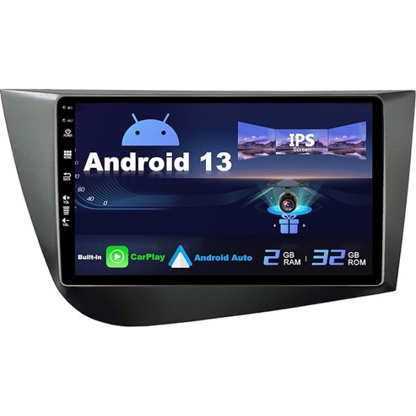 SXAUTO Android 14 Autoradio Seat Leon MK2 (2005-2012) - Bezvadu CarPlay/Android Car - atpakaļgaitas kamera - 2G + 32G - vadība no stūres DAB Fast-Boot Dual BND WiFi DSP Bluetooth 5.0-2 DIN IPS