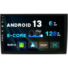 SXAUTO - 6G + 128G - Android 13 IPS auto radio Fiat Bravo (2006-2012) - Iebūvēts Carplay/Android Car/DSP - LED kamera + MIC - DAB stūres vadības pults vadība Fast Boot 360-CAM WiFi - 2 DIN 9 collas