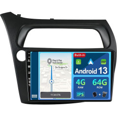 BXLIYER Android 12 IPS Auto Radio piemērots Honda Civic (2006-2012) - [4G+64G] - Iebūvēts DSP/Carplay/Android Car - Kamera + Mikrofons - 9 collu 2 DIN - Vadāms no stūres WiFi DAB 360-Camera Fast-Boot