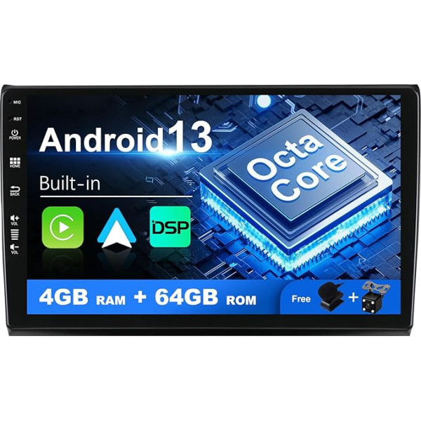 BXLIYER Android 13 IPS auto radio piemērots Fiat Bravo (2006-2012) - Iebūvēts Carplay/Android Car/DSP - LED kamera + MIC - 4G + 64G - DAB 360 kamera Vadāmā stūres rata vadība Fast Boot WiFi AHD - 2 DIN