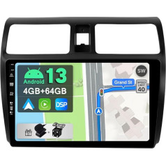 YUNTX [4GB + 64GB] Android 12 auto radio Suzuki Swift (2005-2019)-[Integrēts CarPlay/Android Auto/DSP/GPS]-10.1 collu IPS 2.5D kamera + MIC-DAB/Mirror Link/Bluetooth 5.0/360 kamera/stūresrats