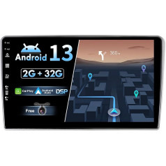 JOYX Android 12 IPS auto radio, piemērots Toyota Avensis (2002-2008) - iebūvēts CarPlay Android Car - bezmaksas atpakaļgaitas kamera - 2G + 32G - 9 collu 2 DIN - DSP DAB stūres vadības stūres WiFi Fast Boot