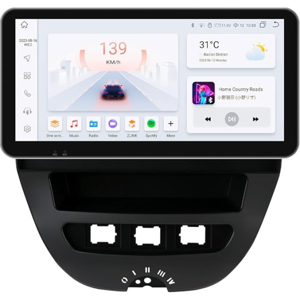 Android 13 Auto radio 10,33 collu skārienjūtīgais ekrāns 8-core priekš Peugeot 107 / Toyota Aygo / Citroen C1 2005-2014 WiFi CarPlay / Android Car Bluetooth 4G LTE RDS OPS SWC DSP