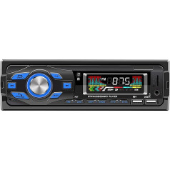 Automašīnas MP3 atskaņotājs, 12 V automašīnas atskaņotājs 1 DIN Bluetooth automašīnas MP3 atskaņotājs ar brīvroku Stereo balss vadību FM radio mobilais tālrunis ar SD USB AUX