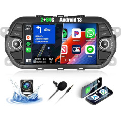 CAMECHO 2+64G Android 13 navigācijas auto radio Fiat Tipo Egea 2015-2017, 7 collu bezvadu Carplay Bluetooth HD skārienjūtīgais ekrāns ar Android Car WiFi GPS Mirror Link FM/RDS SWC + atpakaļgaitas kamera &