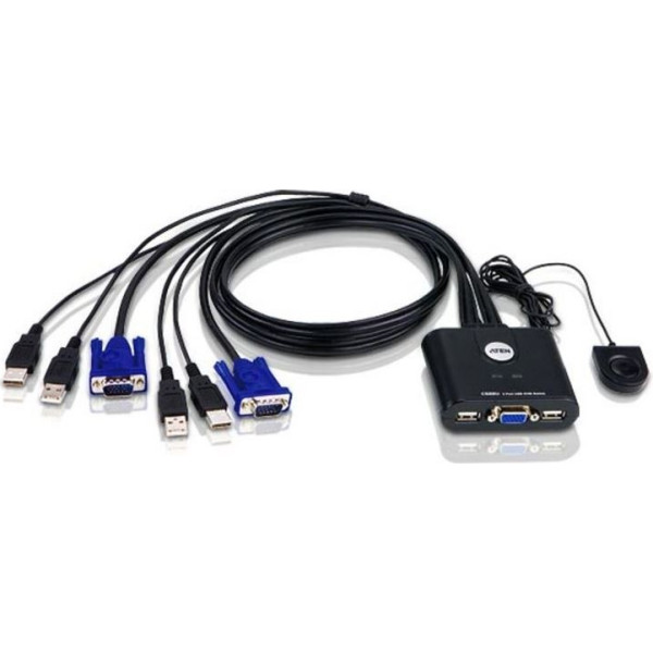 2 portu usb vga kabeļu slēdzis ar port selec rem.