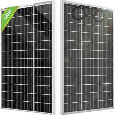 ECO-WORTHY Bifacial saules bateriju panelis 120 W 18 V, monokristālu saules bateriju modulis 12 V akumulatoriem, fotoelementu, saules bateriju panelis 12 V, ideāli piemērots autofurgoniem, balkonu sistēmām, dārza nojumēm, laivām