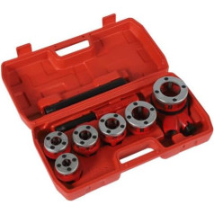 Queeucaer Ratchet Pipe Threader Kit Pārnēsājams manuāls ratchet Pipe Thread Tool komplekts ar 6 dīzēm 1/4