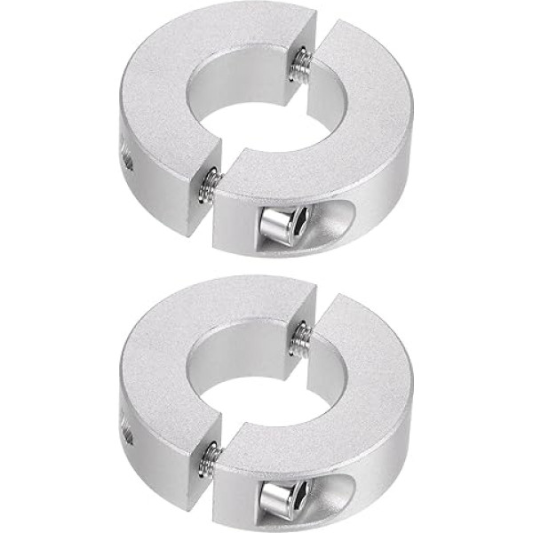 QUARKZMAN Double Split Shaft Collar for 20 mm Shaft Set Screw Clamping Collar 40 mm OD 12 mm platums Plugs Position Holder Gears Machine Aid Industrial Anodizing Pack of 2