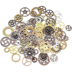 Steampunk zobrati, 200 g metāla kulonu zobrati, zobrati, Steampunk rotājumi, Vintage Steampunk zobratu komplekts, rotaslietu aksesuāriem, amatniecībai, Retro DIY (jauktas krāsas), metāls