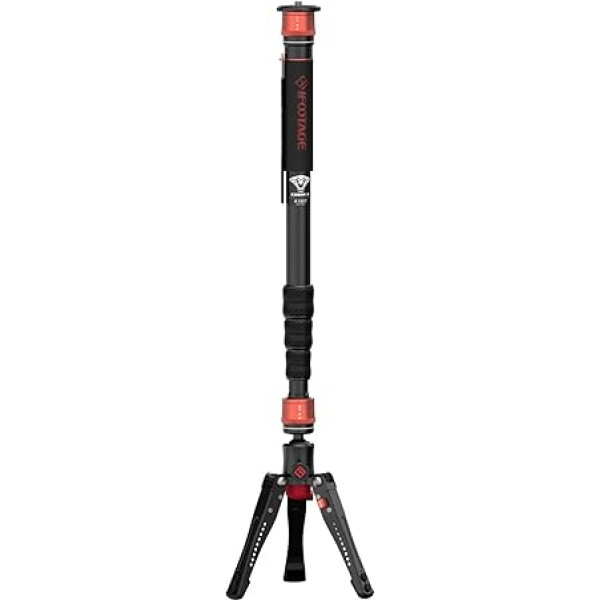 IFOOTAGE Cobra 3 A180T, 3-in-1 kameras monopods no alumīnija, teleskopisks video monopods, profesionāls foto statīvs, monopods, piemērots spoguļkamerām un videokamerām (180 cm)