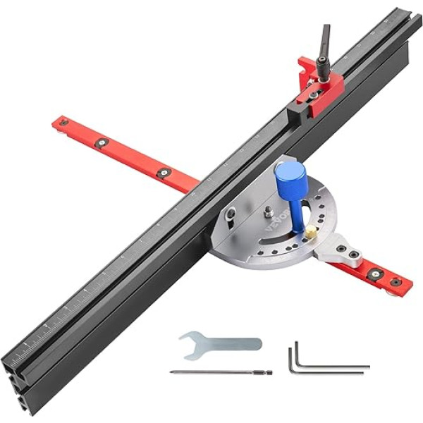 VEVOR mm leņķa mērierīce 450 mm, lāzera marķējums, leņķis 60°, regulējams, precīzs griešanas garums, leņķa ierobežotājs, kokapstrādes piederumi, slīpuma ierobežotājs, alumīnija sakausējums, 2,2 kg