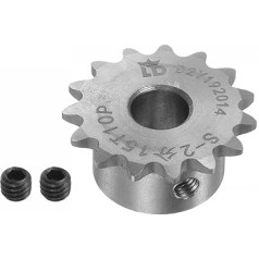 sourcing map Roller Sprocket Type B 15 Teeth 10 mm Bore Stainless Steel Motor Drive Gear