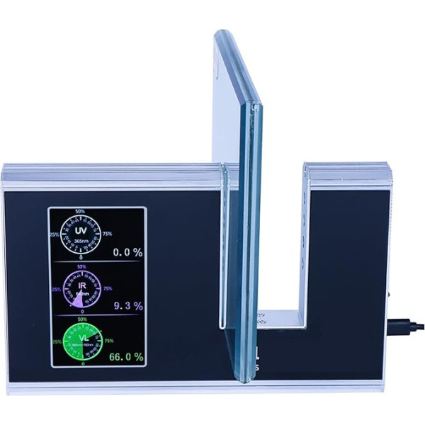 UV-Messgerät Fenstertönungsmessrät, Lichtdurchlässigkeit 183, 365 nm, UVT, 940 nm, IRT und VLT, 47 mm, Messung der Dicke von laminiertem, hohe Präzision Schnelle Messgeschwindigkeit