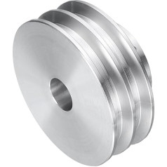 sourcing map V tipa skriemelis 14mm Bore 60mm OD Double Groove alumīnija sakausējuma alumīnija motora vārpstas urbis 6mm PU formas josta