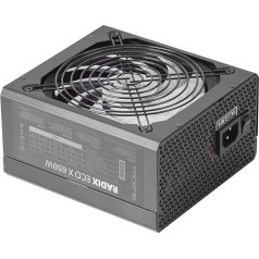 Tacens Radix ECO X 650, Power Supply PC ATX 650W, 6 Years, Silent AI-RPM Technology, 87% Efficiency, Black, 1RECOX650