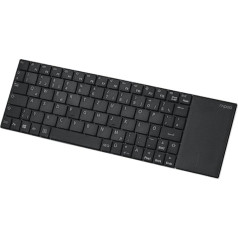 Rapoo E2710 kabellose Multimedia Tastatur bezvadu tastatūra flaches Edelstahl Design 6 Monate Batterielaufzeit DE-Layout QWERTZ PC & Mac - schwarz, Kompakt