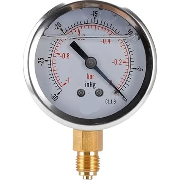 1 / 4 apakšējā savienojuma savienojums Druck Vakuummeter Glyzerin gefüllt 68mm -1/+10 Bar & -30-150inhg/psi 1Pcs (0bar)