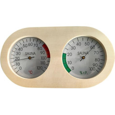 Holzsauna Thermo-Hygrometer, 2-in-1 Thermometer und Hygrometer R, Sauna Holzthermometer Sauna Temperatur Luftfeuchtigkeitsmesser, 235 x 130 mm