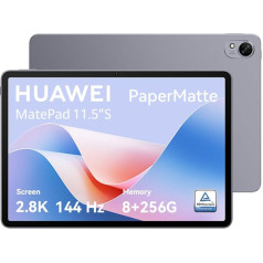 HUAWEI MatePad 11,5 collu PaperMatte Edition planšetdators, 8GB + 256GB, 2,8K FullView displejs, 144 Hz augsts atsvaidzināšanas ātrums, 8800 mAh akumulators, Wi-Fi, Bluetooth, Space Grey