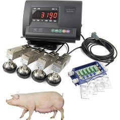 6600 lbs Viehwaagen-Kit, elektronische Wägezellenplattform for Tierpaletten, Stahlträger-Druckwägezellen-Bodenwaagen-Kit mit LCD-Display for Tiere, Rinder, Ziegen, Schweine, Pferde, Schafe