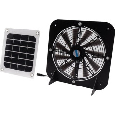 Fockety Saules ventilators, 100 W ūdensizturīgs saules panelis ar 13,5 collu saules ekstraktora ventilatoru, saules paneļa ventilatora komplekts siltumnīcai, nojumei, vistu kūtij, mājdzīvnieku mājām