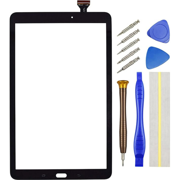 Double Sure Touch Digitizer Ekrāna aizstājējs priekš Samsung Galaxy Tab E 9.6 SM-T560 ar 9,6 collu melns, ieskaitot demontāžas rīkus