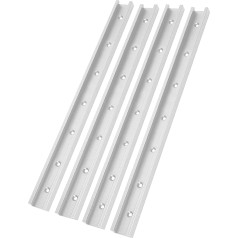 Uyoyous 4gab 1220mm T slots T slots T Track Mitre Guide Bar galda zāģis ar iepriekš urbtiem alumīnija sakausējuma montāžas caurumiem T skrūve koka darbiem, darbagaldiem, DIY 19,3 mm x 30 mm