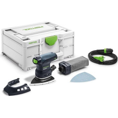 Festool Delta slīpmašīna DTS 400 REQ-Plus (ar StickFix slīpēšanas kurpi, aizsargu, ilgmūžīgu putekļu savācēja maisiņu), iepakojumā Systainer