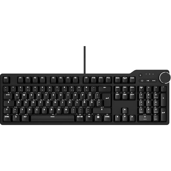 Das Keyboard 6 Professional mehāniskā tastatūra QWERTZ DE izkārtojums - 105 taustiņi, LED apgaismojums, Cherry MX Blue Clicky, USB 3.1 centrmezgls, multimediju taustiņi, NKRO, alumīnija korpuss (DK6PBTLEDMXCLIDEX)