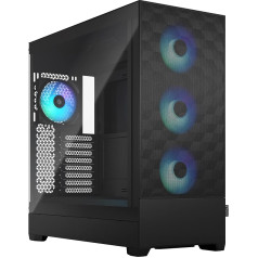 Fractal Design Pop XL Air RGB Black - rūdīta stikla caurspīdīgs tonējums - Honeycomb sieta priekšpuse - TG sānu panelis - Četri 120 mm Aspect 12 RGB ventilatori komplektā - E-ATX augstas gaisa plūsmas Full Tower pilnā korpusa datorspēļu korpu