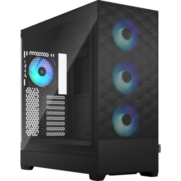 Fractal Design Pop XL Air RGB Black - rūdīta stikla caurspīdīgs tonējums - Honeycomb sieta priekšpuse - TG sānu panelis - Četri 120 mm Aspect 12 RGB ventilatori komplektā - E-ATX augstas gaisa plūsmas Full Tower pilnā korpusa datorspēļu korpu