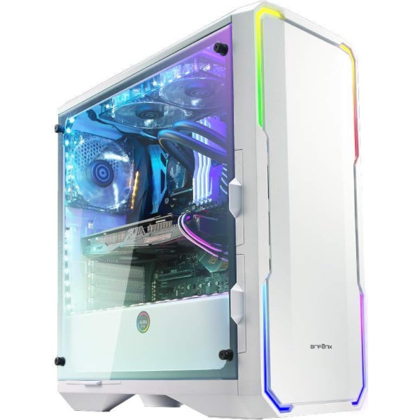 BITFENIX ENSO Tower Weiß - Datoru korpuss (Tower, PC, Mākslīgais stikls, stikls, Weiß, ATX,EATX,Micro ATX,Mini-ITX, 34 cm), BFC-ENS-150-WWWGK-RP