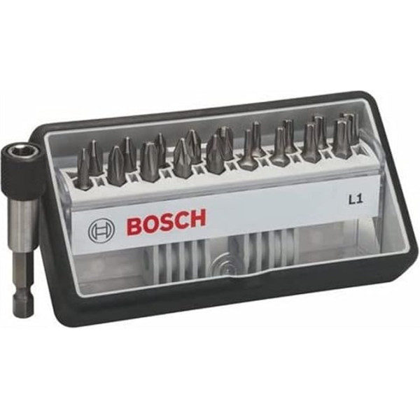 Bosch Professional 18+1tlg. Schrauberbit-Set Extra Hart für Phillips-Kreuzschlitz-, Pozidriv-Kreuzschlitz- und Innen-Torx-Schrauben, 2607002567