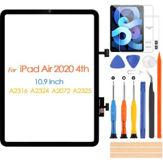 iPad Air 4 skārienekrāna digitālizatora ekrāna nomaiņa iPad Air 4 2020 4. paaudzes 10,9 collu A2324 A2072 A2316 skārienekrāna stikla panelim un remonta rīkiem (bez LCD displeja)