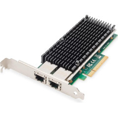 DIGITUS 10 Gigabit Ethernet servera tīkla karte - 2 porti RJ45 - NIC - Intel X540 BT2-10/100/1000/10000/10000 Mbps